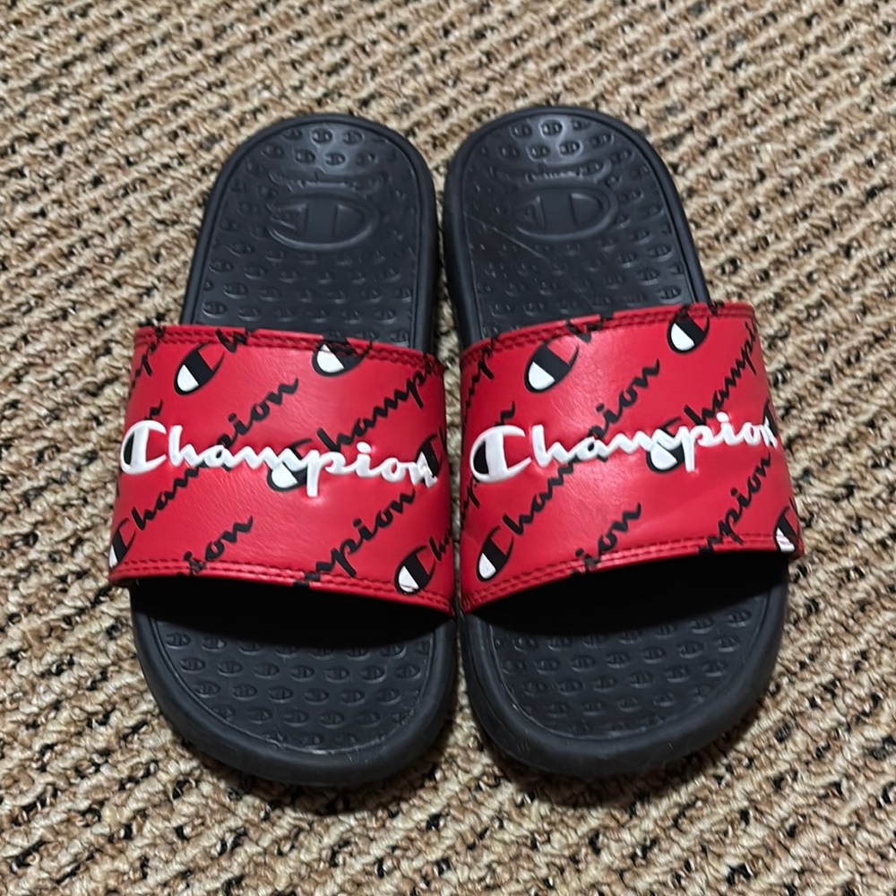 Champion Red and Black Slide Sandals